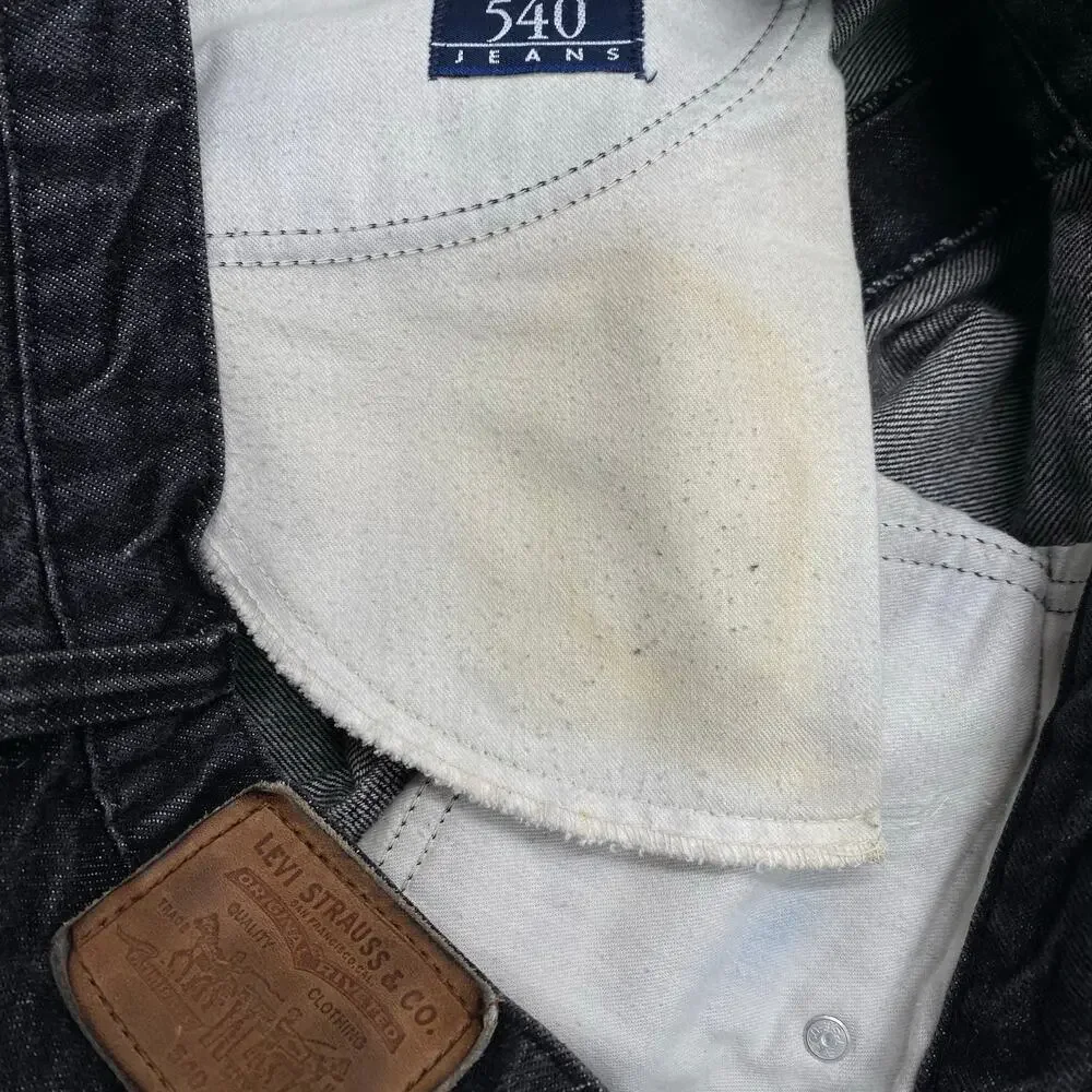Vtg 80s Levis 540 Jeans Leather Tab‎ Mens Black Relaxed Straight USA No Size Tag